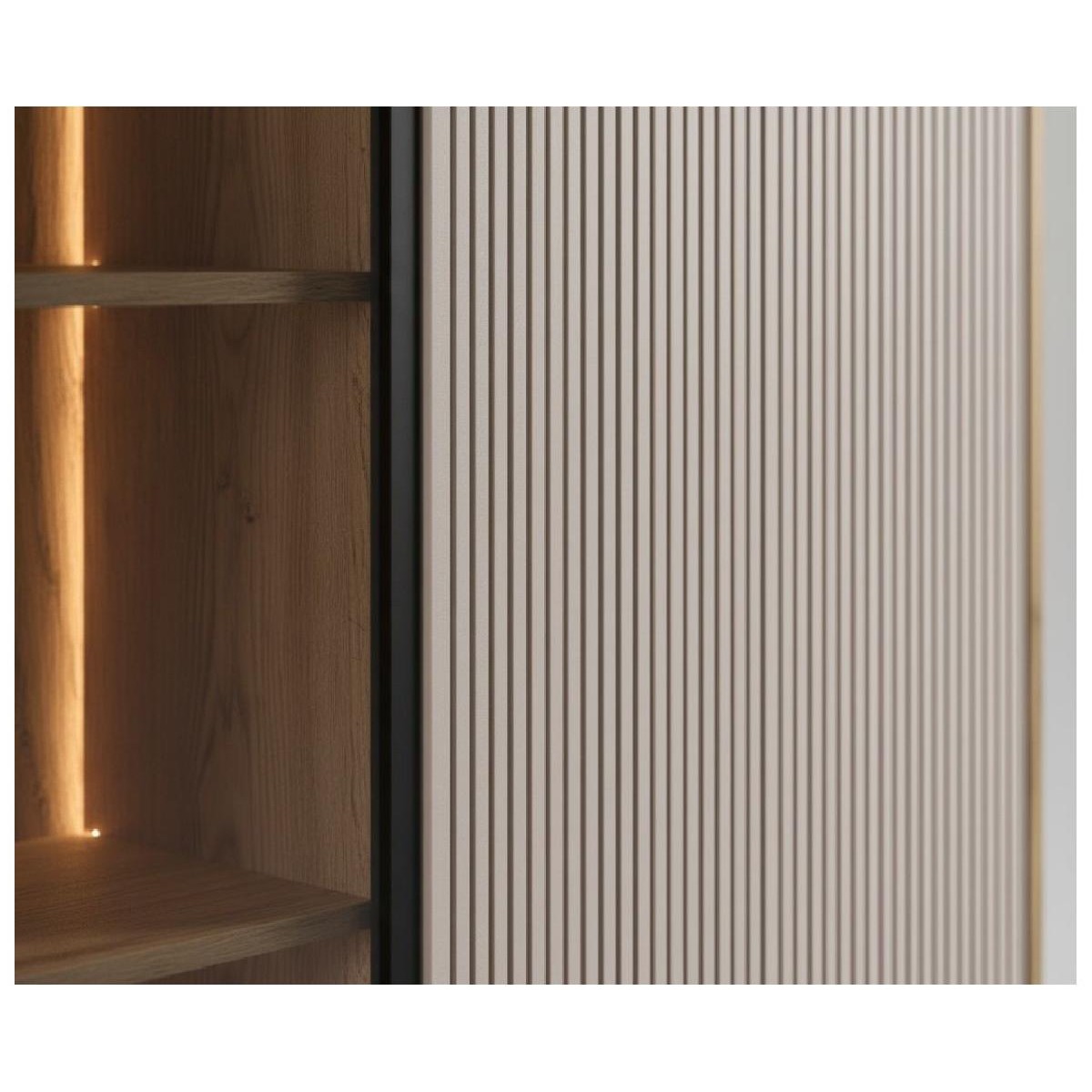 Βιτρίνα χαμηλή με ενσωματωμένο φωτισμό LINA cremona/ lina μπεζ 102,5x125x35,5