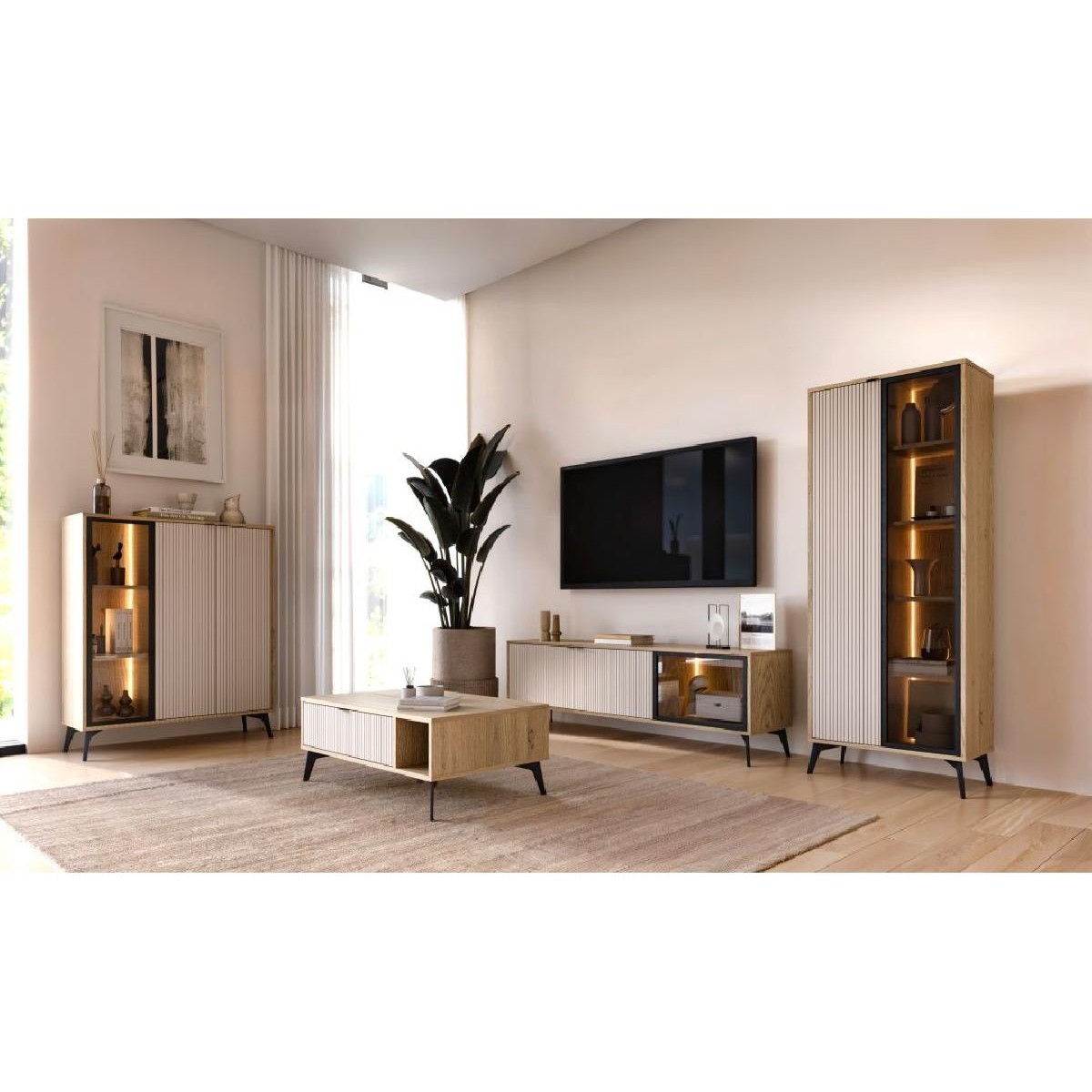 Τραπέζι σαλονιού LINA cremona/ lina μπεζ 95x38,5x60