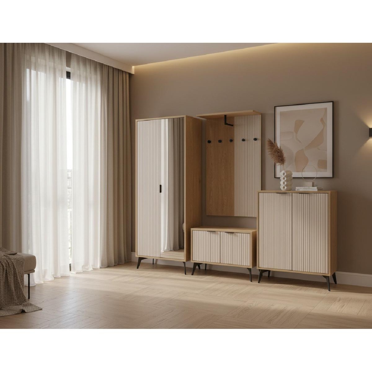 Παπουτσοθήκη LINA cremona/ lina μπεζ 68,5x95x35