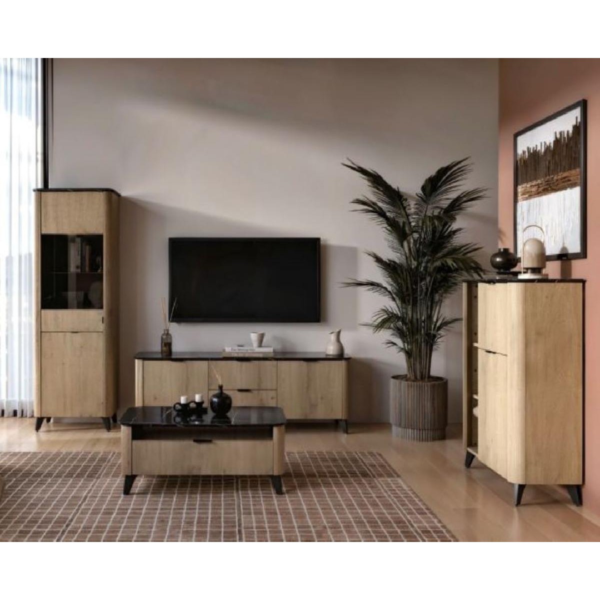 Έπιπλο TV OSTIN cremona/ μαύρο μάρμαρο 163x56,5x41,5