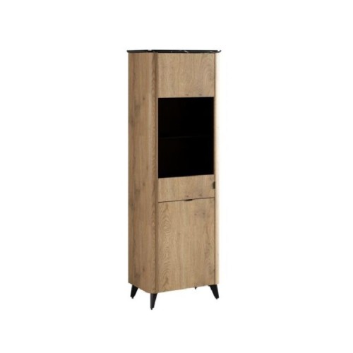Βιτρίνα ψηλή OSTIN cremona/ μαύρο μάρμαρο 63x182x36,5