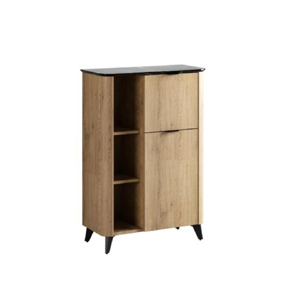 Βιτρίνα χαμηλή OSTIN cremona/ μαύρο μάρμαρο 78x114x36,5