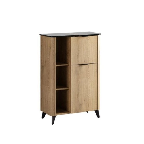 Βιτρίνα χαμηλή OSTIN cremona/ μαύρο μάρμαρο 78x114x36,5