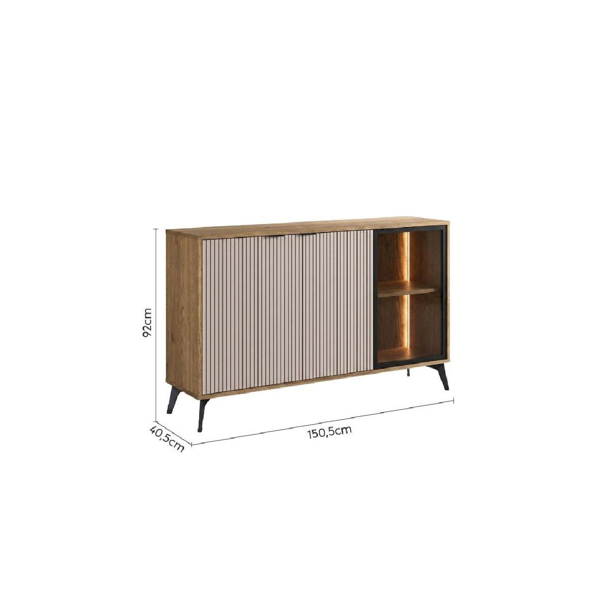 Μπουφές OSTIN Cremona/ μαύρο μάρμαρο 163x41.5x91.5