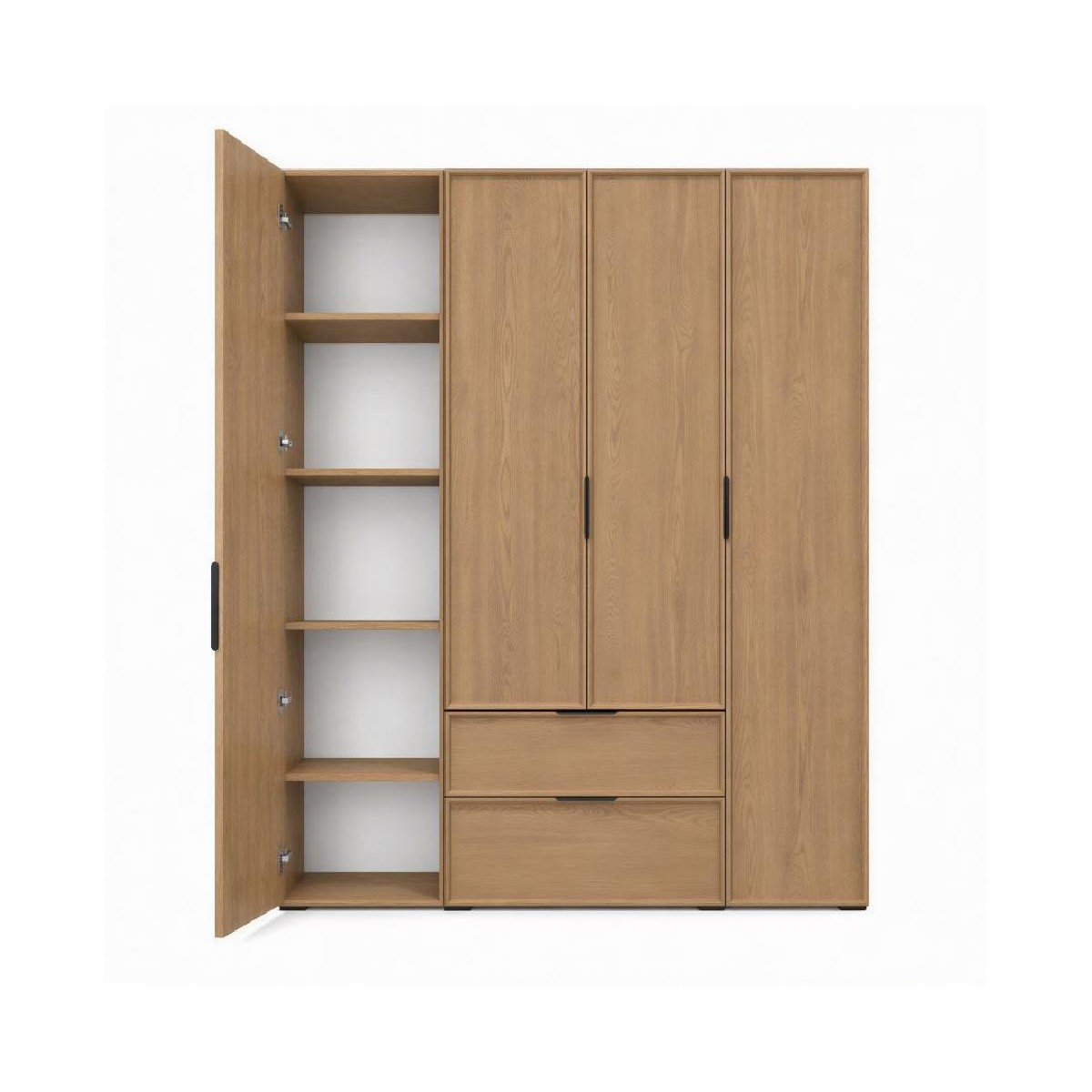 Ανοιγόμενη ντουλάπα με 2 συρτάρια NATUR 4K2F cremona 220x180,5x53