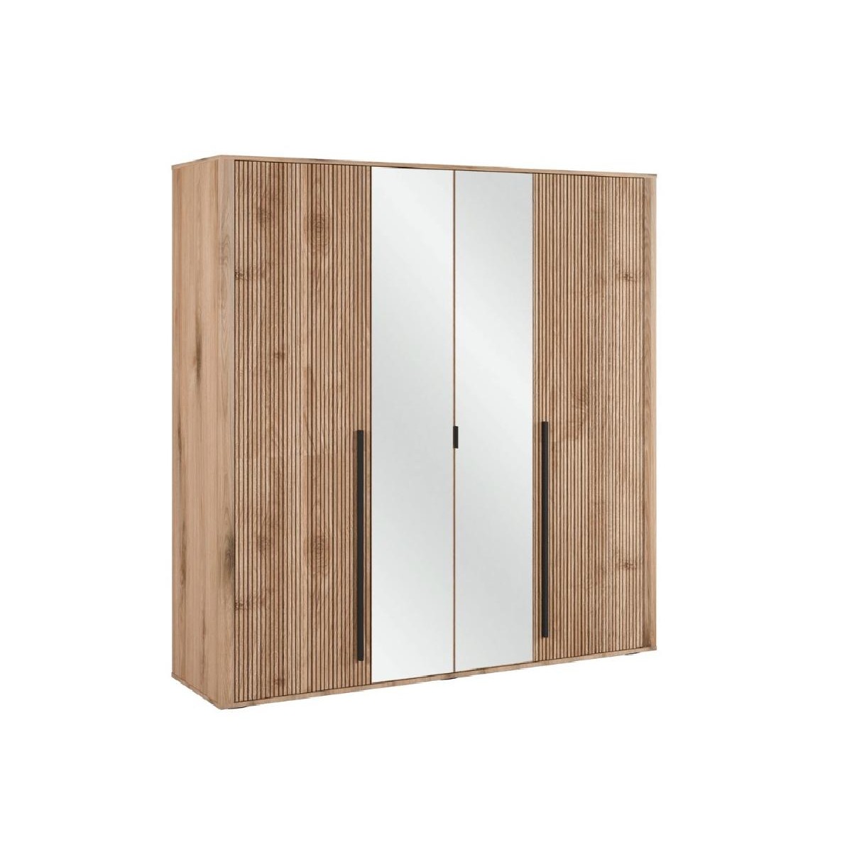 Ντουλάπα με καθρέφτη MALAGA 4V κανέλα 200x57x209