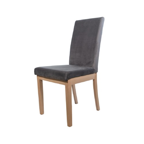 Καρέκλα κουζίνας BM Diva Φυσικό χρώμα με ύφασμα Γκρι Καρέκλα κουζίνας BM Diva Φυσικό χρώμα με ύφασμα Γκρι