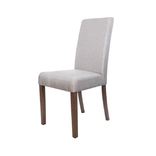 Καρέκλα τραπεζαρίας BM-LATINA με ύφασμα bombay 06 γκρι και χρώμα ποδιού orah καρυδί