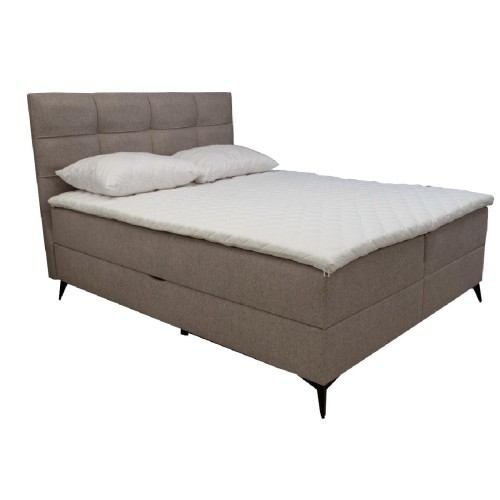 Κρεβάτι με στρώμα και αποθηκευτικό χώρο CM-Aris Μπεζ