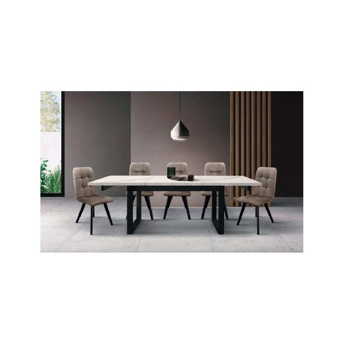 Καρέκλα τραπεζαρίας GM-RIVA μαύρο πόδι- ύφασμα Petra Castel