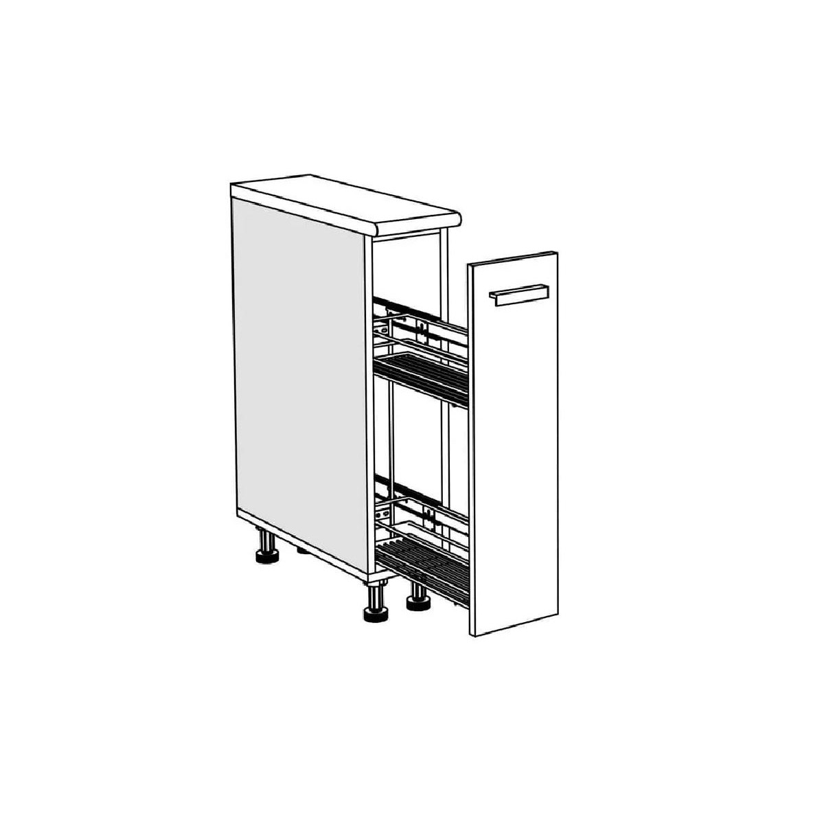 Επιδαπέδια συρταριέρα κουζίνας In D20 Άμμου 20x60x85εκ.