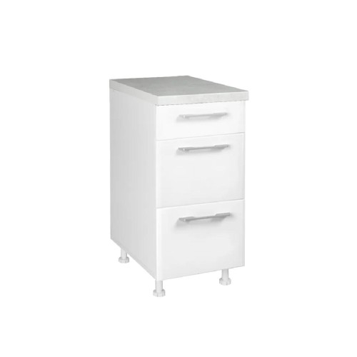 Επιδαπέδια συρταριέρα κουζίνας IN MDF D40 3F B Cashmere γυαλιστερό 40x60x85εκ.