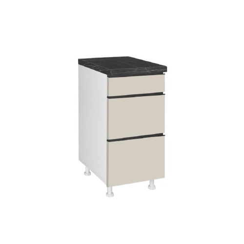 Επιδαπέδια συρταριέρα κουζίνας LINA D40 3F Μπεζ 40x60x85εκ.