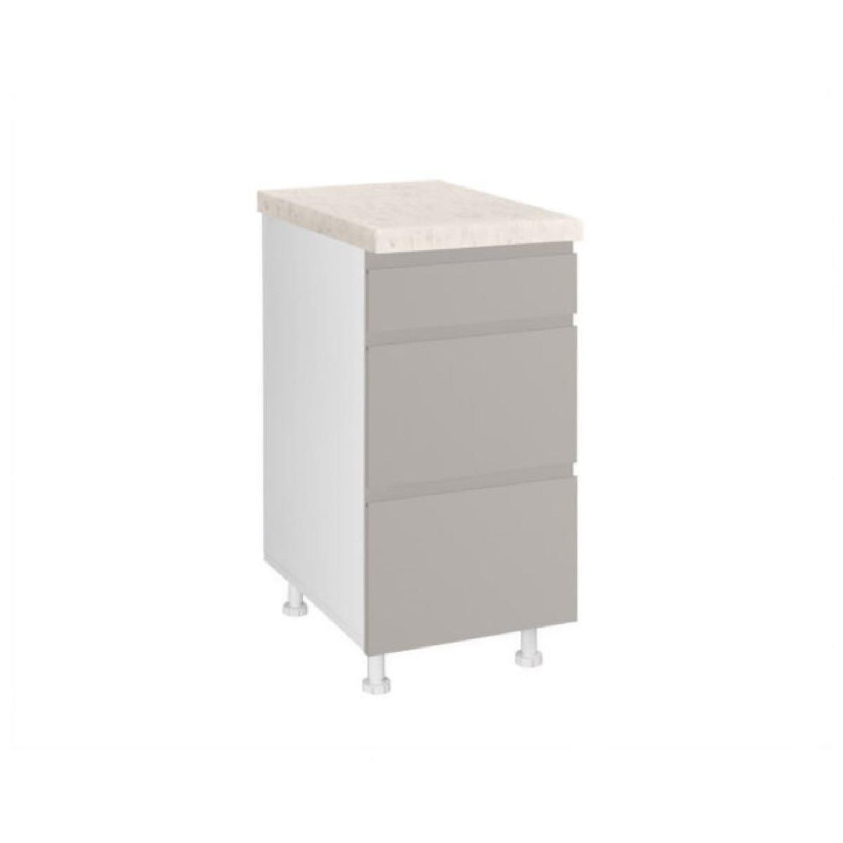 Επιδαπέδια συρταριέρα κουζίνας AURA D40 3F B Μπεζ 40x60x85εκ.