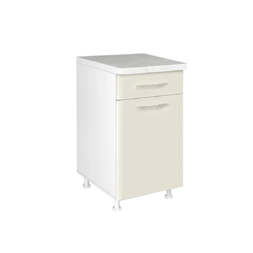 Επιδαπέδιο ντουλάπι με συρτάρι κουζίνας IN MDF D45 KFB Λευκό γυαλιστερό 45x60x85εκ.