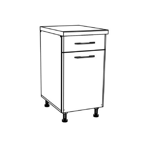 Επιδαπέδιο ντουλάπι με συρτάρι κουζίνας IN MDF D45 KFB Μπεζ γυαλιστερό 45x60x85εκ.