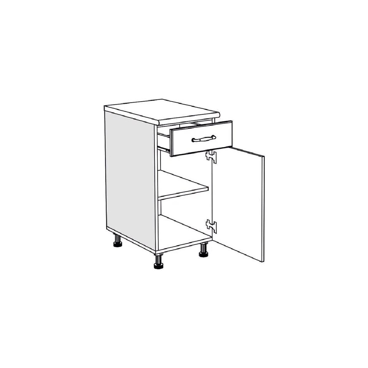 Επιδαπέδιο ντουλάπι κουζίνας με 1 συρτάρι RUSTIC D45 KFB rustic λευκό 45x60x85