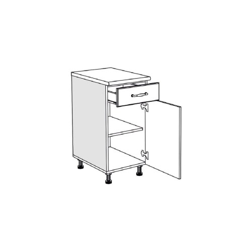 Επιδαπέδιο ντουλάπι κουζίνας με 1 συρτάρι RUSTIC D45 KFB rustic λευκό 45x60x85