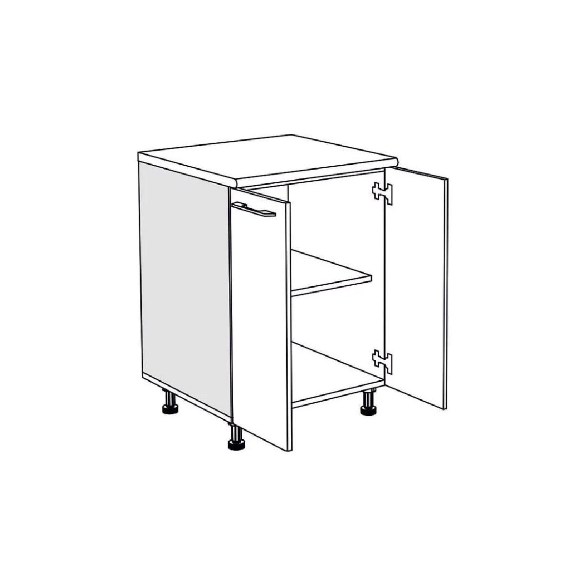 Επιδαπέδιο ντουλάπι κουζίνας IN MDF D60 Λευκό γυαλιστερό 60x60x85εκ.