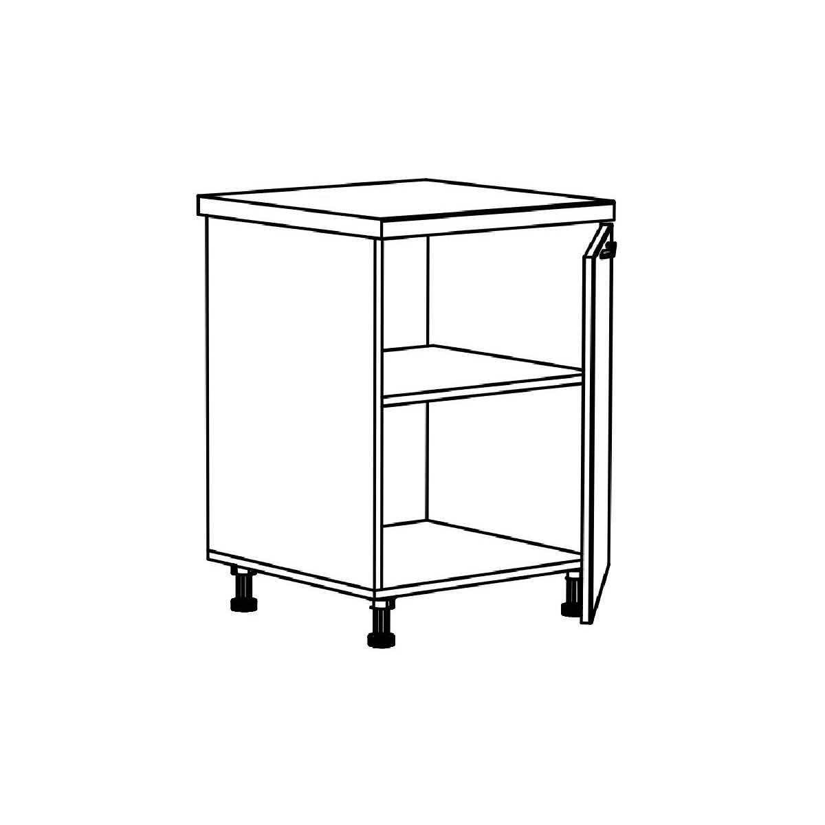 Επιδαπέδιο ντουλάπι με 1 πόρτα κουζίνας IN MDF D60 1V Λευκό γυαλιστερό 60x60x85εκ.