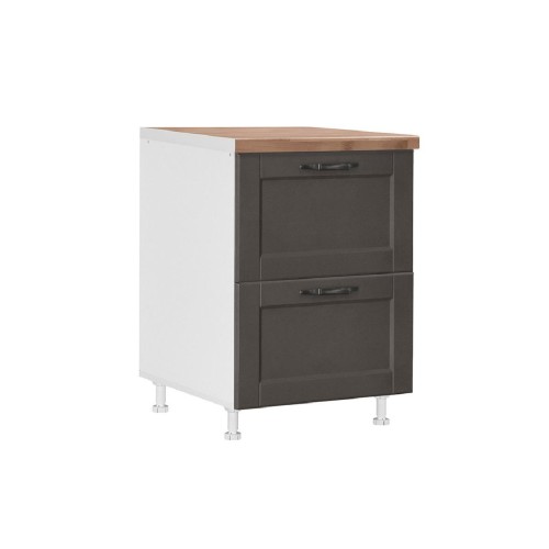 Επιδαπέδια συρταριέρα κουζίνας CONTEMPO D60 2F Γκρι ανθρακί 60x60x85εκ.