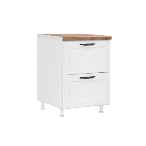 Επιδαπέδια συρταριέρα κουζίνας CONTEMPO D60 2F Λευκό 60x60x85εκ.