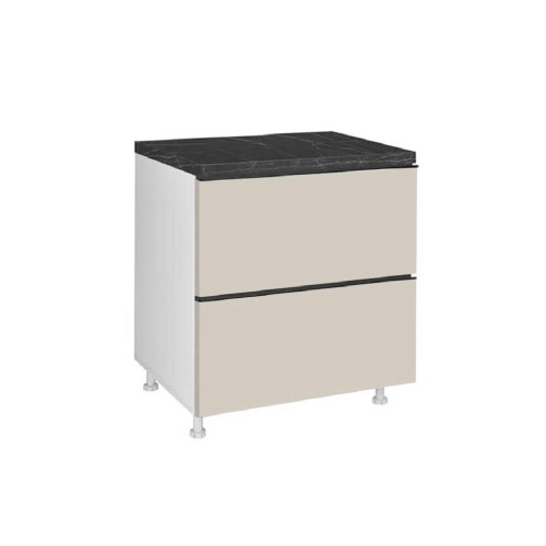 Επιδαπέδια συρταριέρα κουζίνας LINA D60 2F Μπέζ 60x60x85εκ.