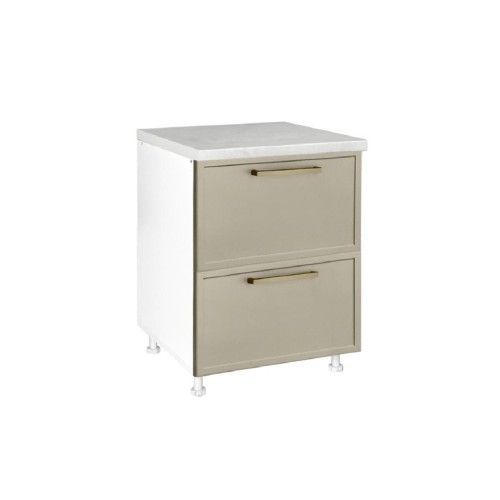 Επιδαπέδια συρταριέρα κουζίνας Alba D60 2F Λευκό 60x60x85εκ. Επιδαπέδια συρταριέρα κουζίνας Alba D60 2F Λευκό 60x60x85εκ.