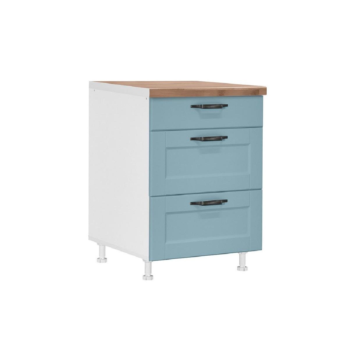 Επιδαπέδια συρταριέρα κουζίνας CONTEMPO D60 3F Μπλε 60x60x85εκ.