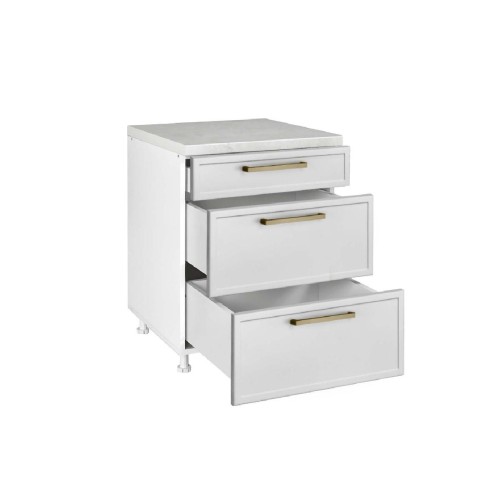 Επιδαπέδια συρταριέρα κουζίνας Alba D60 3F Λευκό 60x60x85εκ.