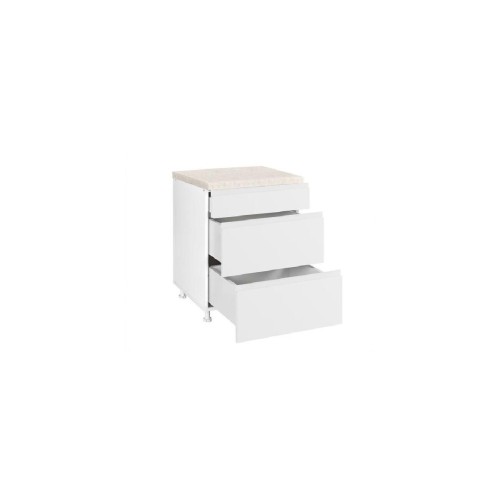 Επιδαπέδια συρταριέρα κουζίνας AURA D60 3F B Λευκό 60x60x85εκ.