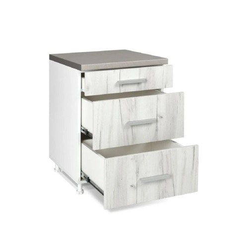 Επιδαπέδια συρταριέρα κουζίνας In D60 F Γκρι δρυς 60x60x85εκ.