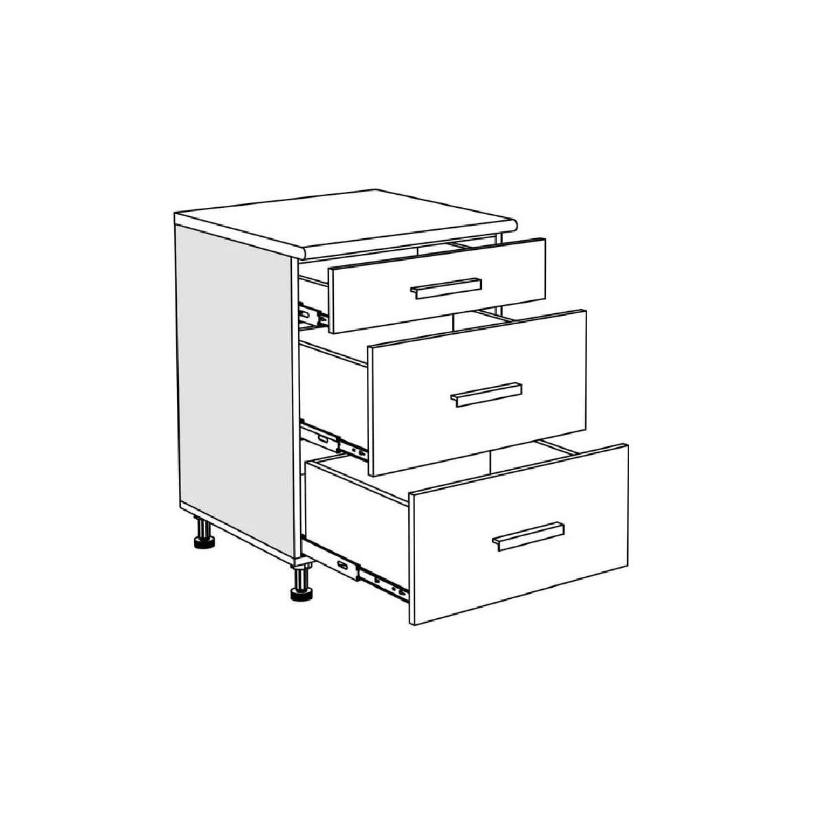 Επιδαπέδια συρταριέρα κουζίνας In D60 F Άμμου 60x60x85εκ.