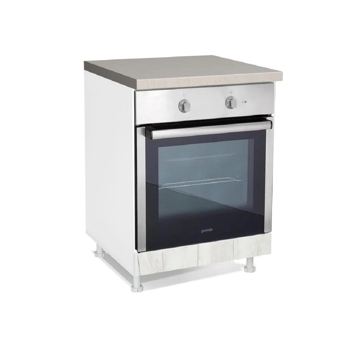 Επιδαπέδιο ντουλάπι εντοιχιζόμενης ηλεκτρικής κουζίνας In D60 R Γκρι δρυς 60x60x85εκ.