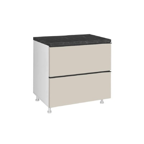 Επιδαπέδια συρταριέρα κουζίνας LINA D80 2F Μπεζ 80x60x85εκ.