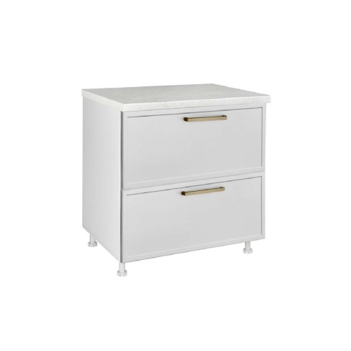 Επιδαπέδια συρταριέρα κουζίνας Alba D80 2F Λευκό 80x60x85εκ.