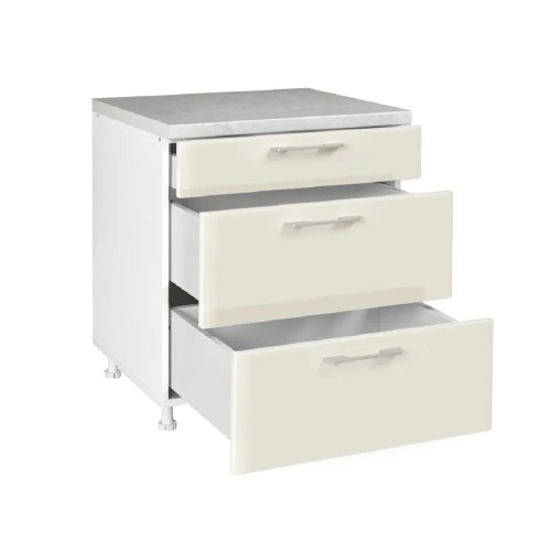 Κουζίνα In MDF D80 3F Μπεζ gloss