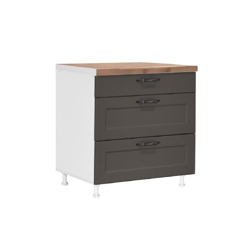 Επιδαπέδια συρταριέρα κουζίνας CONTEMPO D80 3F Γκρι ανθρακί 80x60x85εκ.