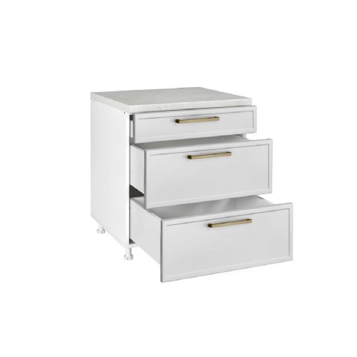 Επιδαπέδια συρταριέρα κουζίνας Alba D80 3F Λευκό 80x60x85εκ.