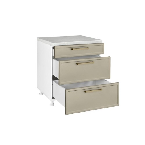 Επιδαπέδια συρταριέρα κουζίνας Alba D80 3F Ελιάς 80x60x85εκ.