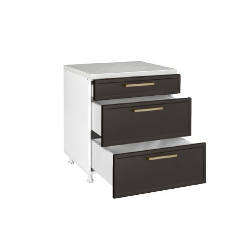 Επιδαπέδια συρταριέρα κουζίνας Alba D80 3F Γκρι ανθρακί 80x60x85εκ.