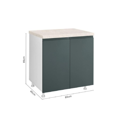 Επιδαπέδιο ντουλάπι κουζίνας AURA D80 Λευκό 80x60x85εκ.