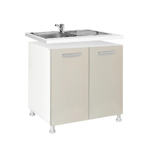 Επιδαπέδιο ντουλάπι νεροχύτη κουζίνας In D80 S Γκρι δρυς 80x60x85εκ.