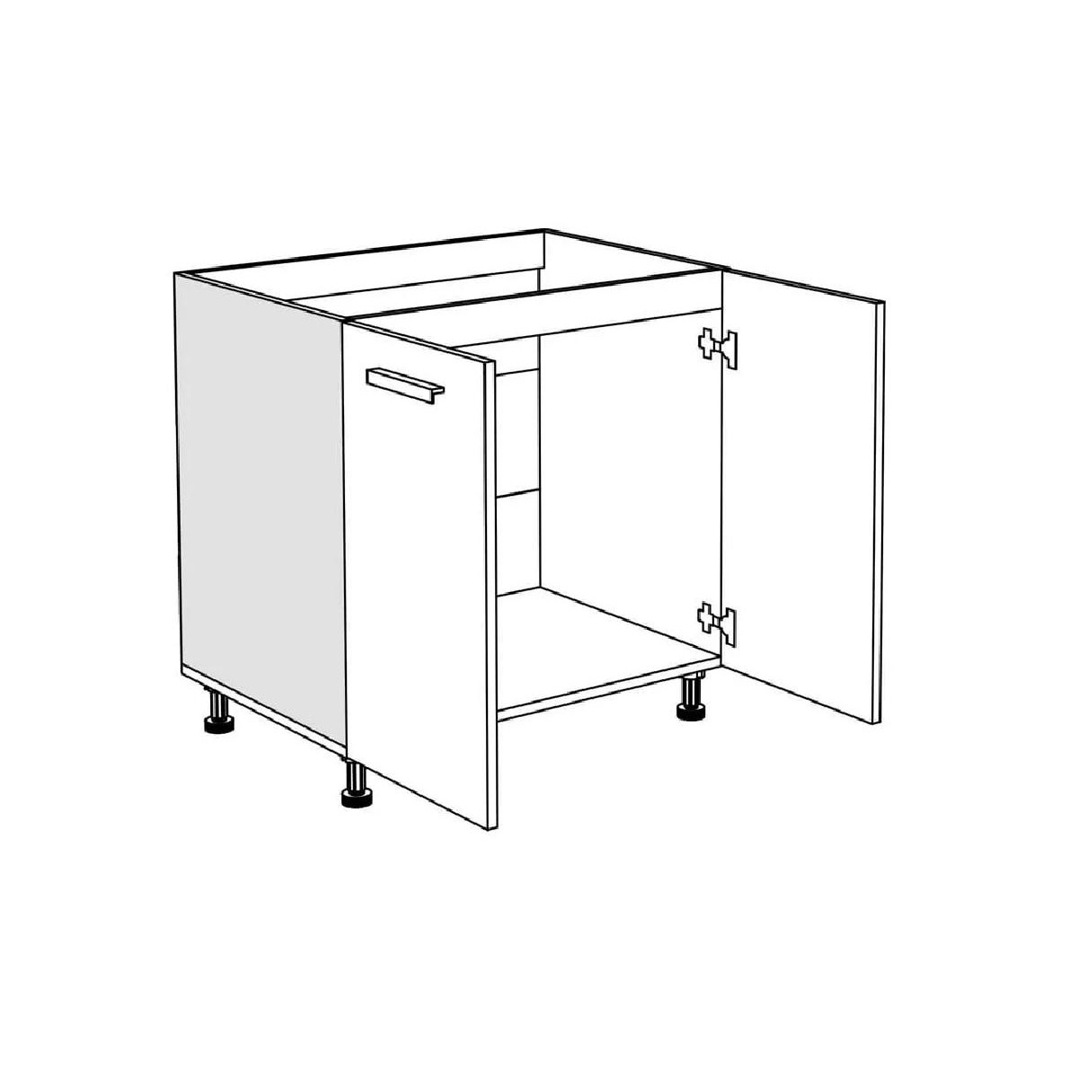 Επιδαπέδιο ντουλάπι νεροχύτη κουζίνας In D80 S Δρυς πάγου 80x60x85εκ.