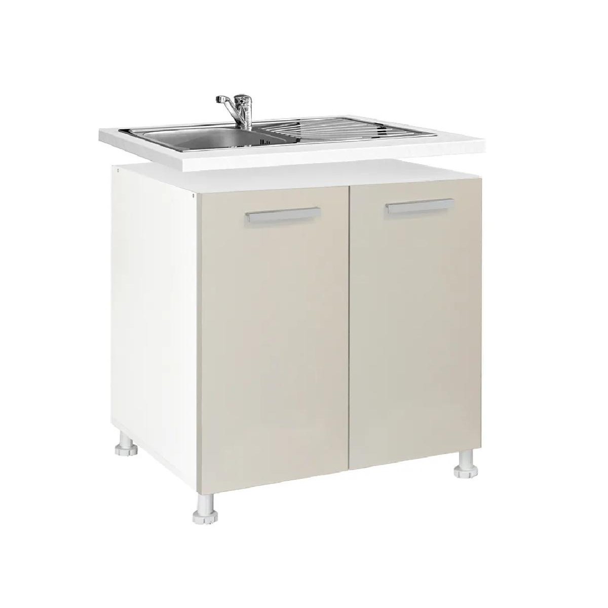 Επιδαπέδιο ντουλάπι νεροχύτη κουζίνας In D80 S Δρυς πάγου 80x60x85εκ.