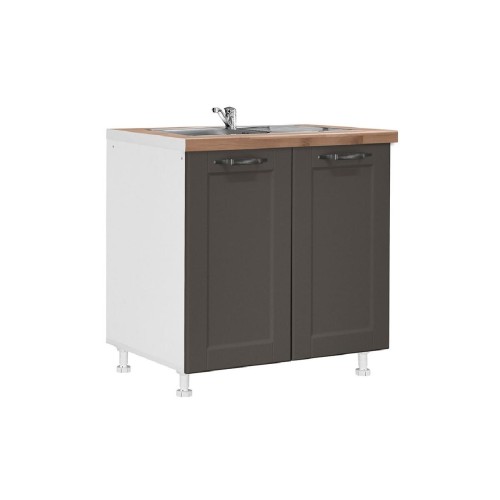 Επιδαπέδιο ντουλάπι νεροχύτη κουζίνας CONTEMPO D80S Γκρι ανθρακί 80x60x85εκ.