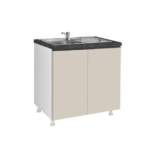 Επιδαπέδιο ντουλάπι νεροχύτη κουζίνας LINA D80S Μπεζ 80x60x85εκ.