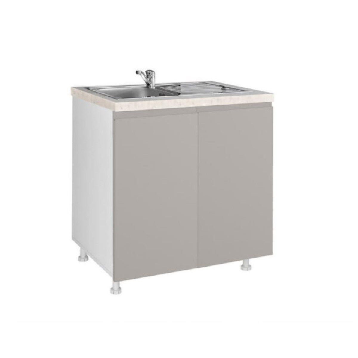 Επιδαπέδιο ντουλάπι νεροχύτη κουζίνας AURA D80 S Μπεζ 80x60x85εκ.