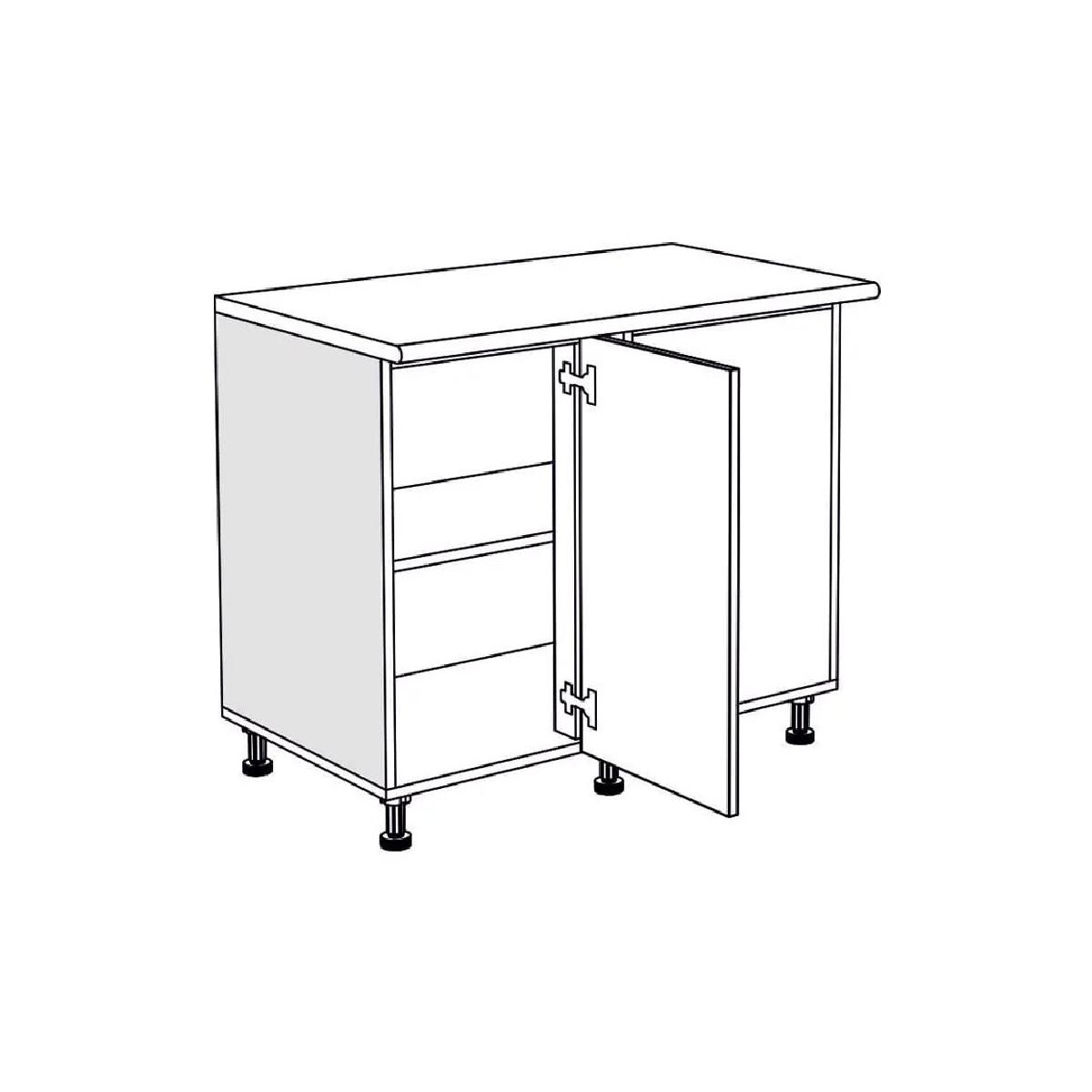 Επιδαπέδιο γωνιακό ντουλάπι κουζίνας IN MDF DU100 Λευκό γυαλιστερό 100x60x85εκ.