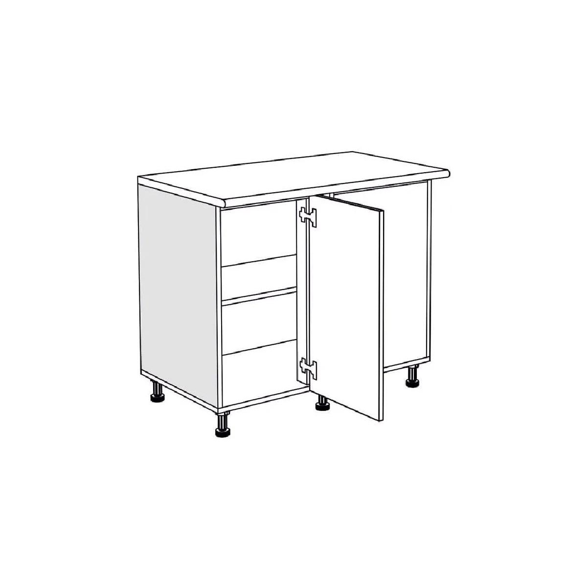 Επιδαπέδιο γωνιακό ντουλάπι κουζίνας RUSTIC DU100 rustic λευκό 100x60x85 Επιδαπέδιο γωνιακό ντουλάπι κουζίνας RUSTIC DU100 rustic λευκό 100x60x85